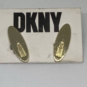 DKNY Costume Jewelry - Oval Empire State Building Clip On Earrings Vintage